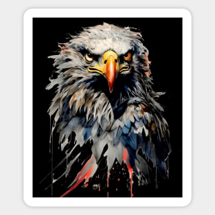 American Eagle: Never Act Like Prey on a Dark Background Sticker